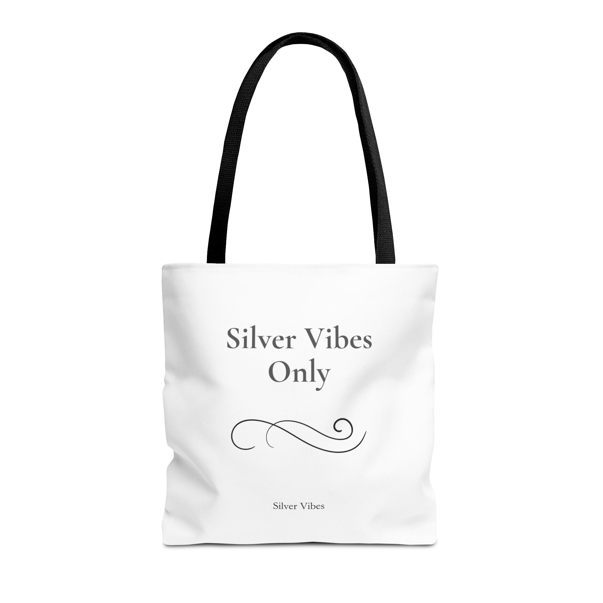 "Silver Vibes Only" Tote Bag — Elegant Minimalist Reusable Shopper