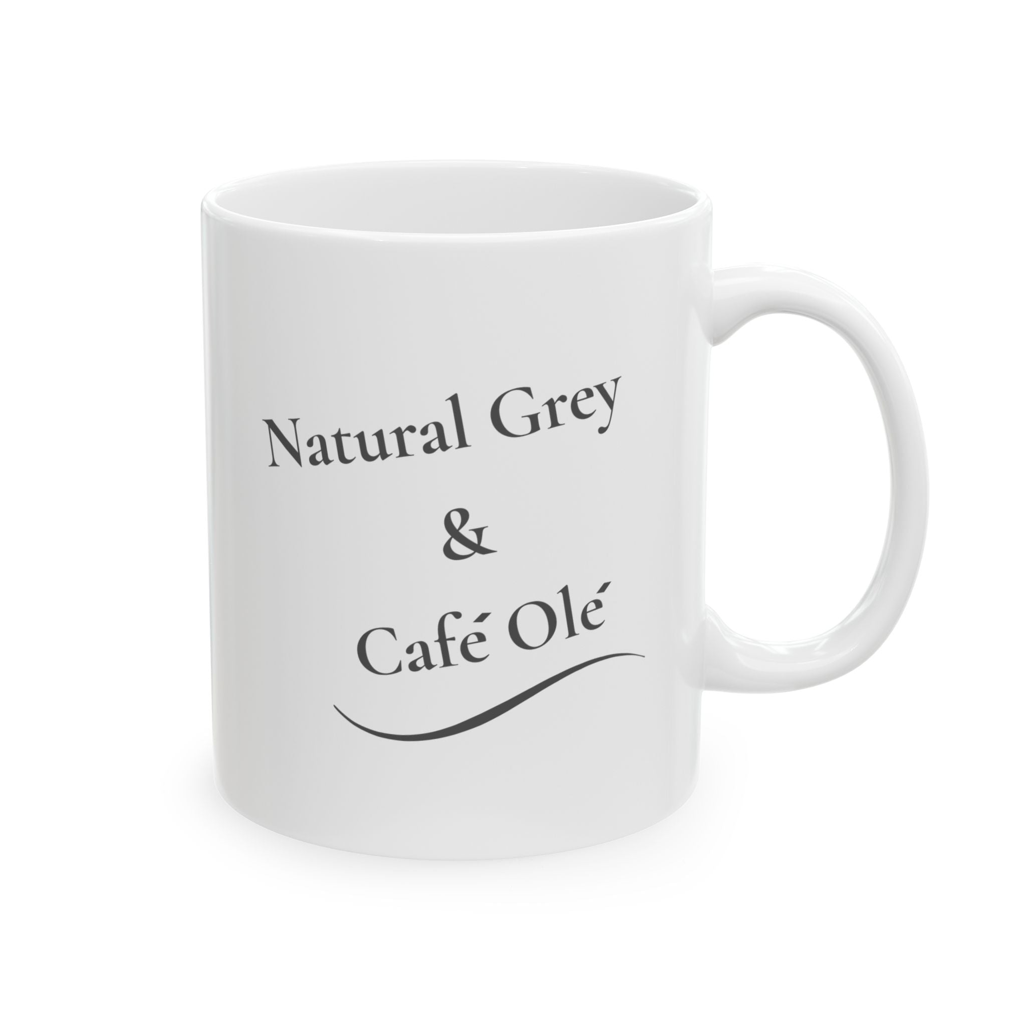 Ceramic Mug - "Natural Grey & Cafe Ole". (11oz, 15oz)