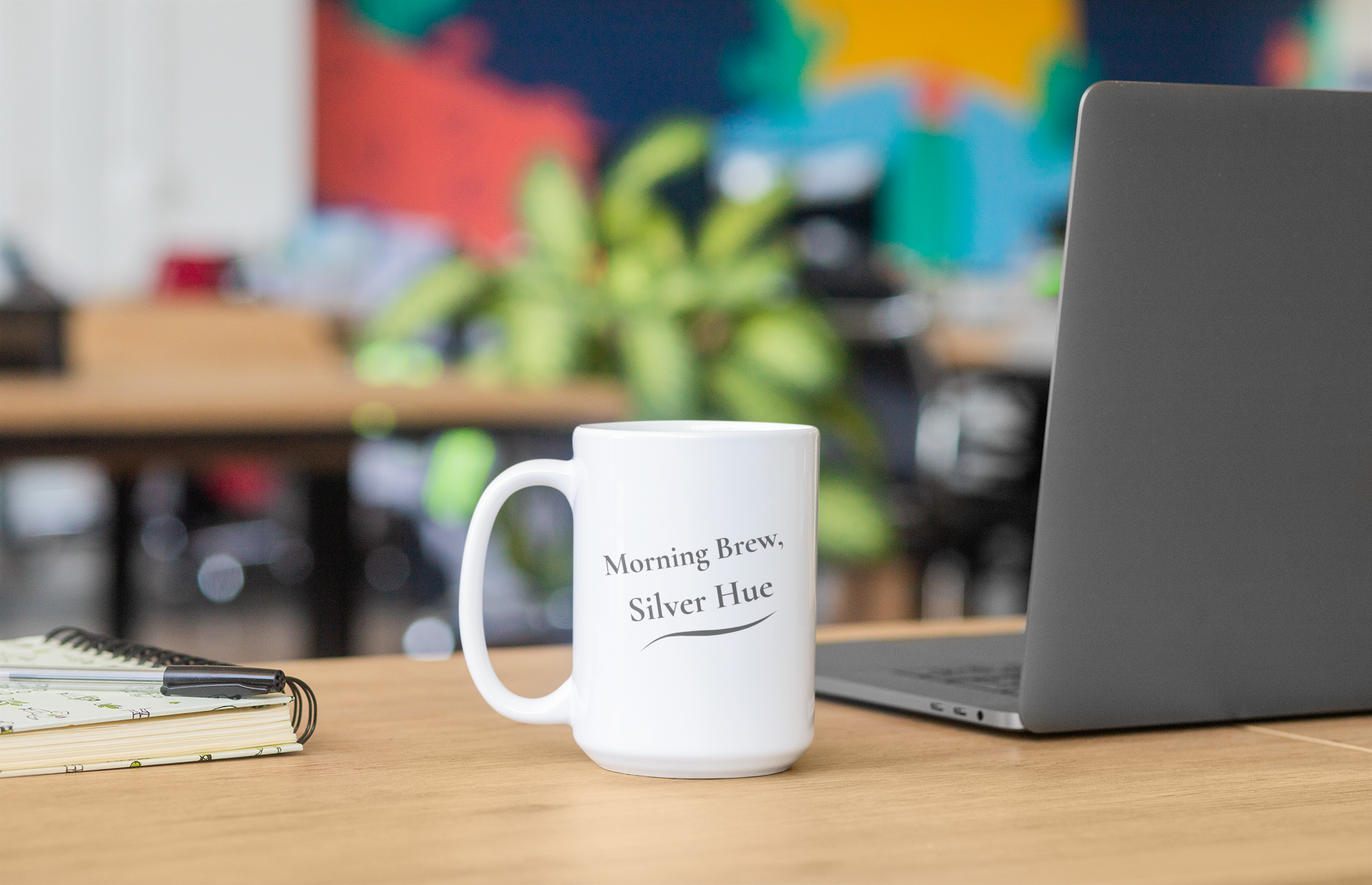 Ceramic Mug - "Morning Brew, Silver Hue" (11oz, 15oz)