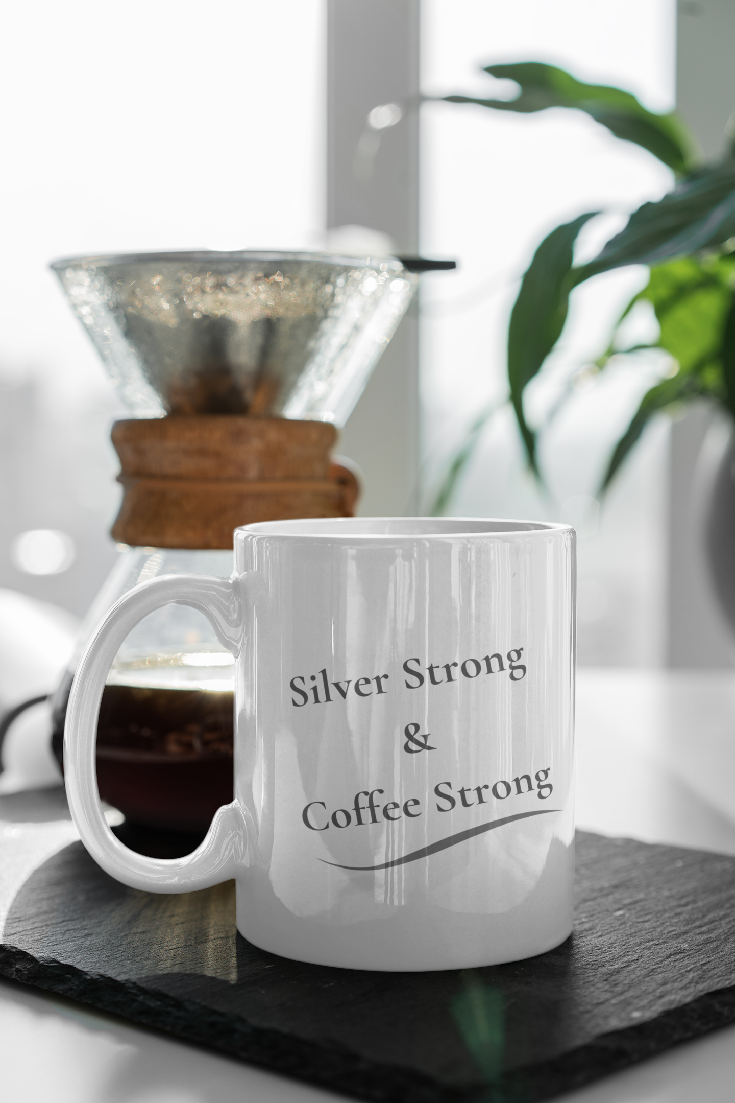 Ceramic Mug - "Silver Strong & Coffee Strong" (11oz, 15oz)