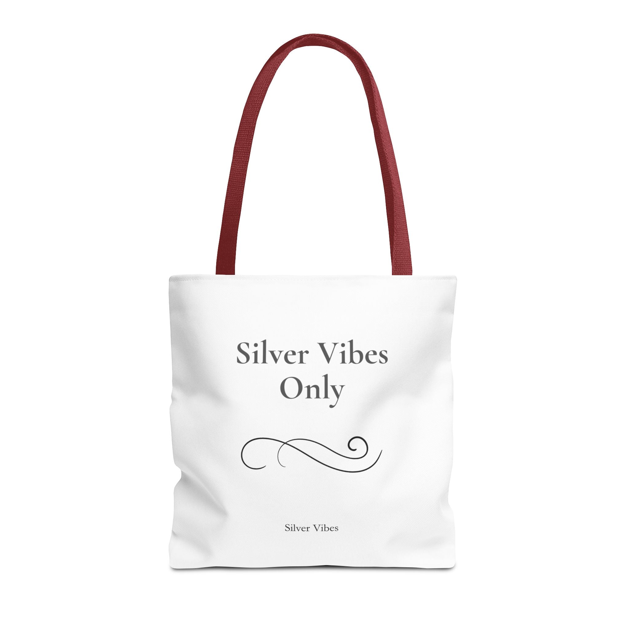 "Silver Vibes Only" Tote Bag — Elegant Minimalist Reusable Shopper
