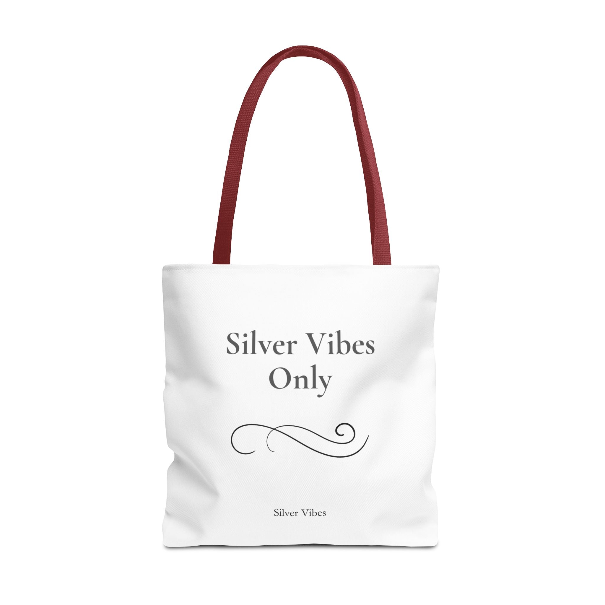 "Silver Vibes Only" Tote Bag — Elegant Minimalist Reusable Shopper